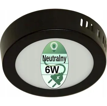 LED panelové svítidlo stropní svítidlo přisazené 6W kulatý černé