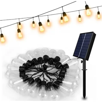 Venkovní osvětlení Solární zahradní girlanda 30 LED žárovek BAŇKY, 8 režimů svícení, 600 cm