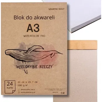 Blok na akvarel Wielorybie Rzeczy A3, 24 ks