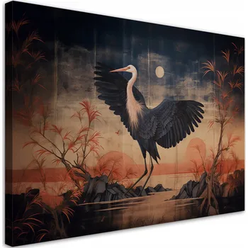 Obraz OBRAZ Jeřáb Příroda Orientální NA PLÁTNĚ 60x40