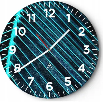 Hodiny Nástěnné hodiny do obýváku 40x40 List Kulatý Skleněné hodiny Loft Tiché