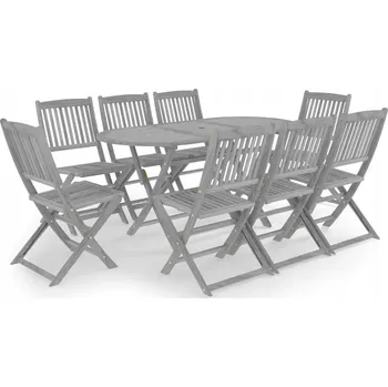 Zahradní nábytek z masivního dřeva VidaXL, šedá barva, 9 dílů