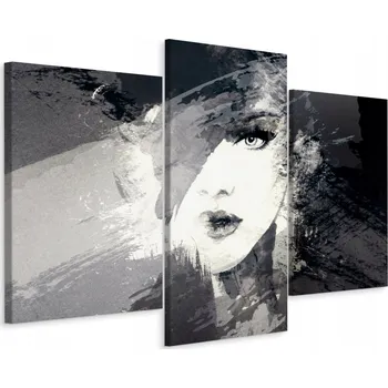 Obraz Obraz Triptych ČERNO-BÍLÁ Ženská Tvář 90x60