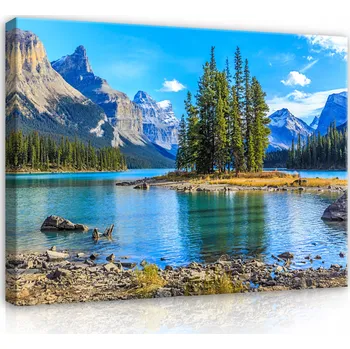 Obraz OBRAZ HORY JEZERO PŘÍRODA VÝHLED NA PLÁTNĚ NA ZEĎ LOŽNICE OBÝVÁK 60x40