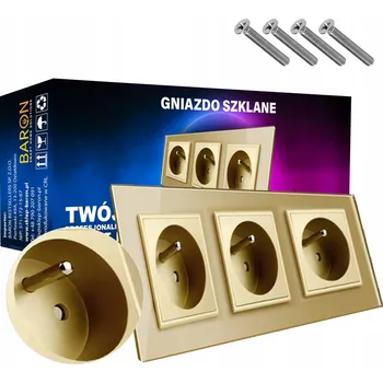 Elektrická zásuvka Elektrická Zásuvka nástěnná BarON zlatá