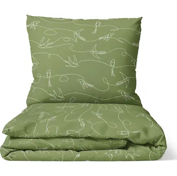 Povlečení DARRÉ Vlaštovky v letu bílé 140 x 200, 70 x 90 cm zipový uzávěr