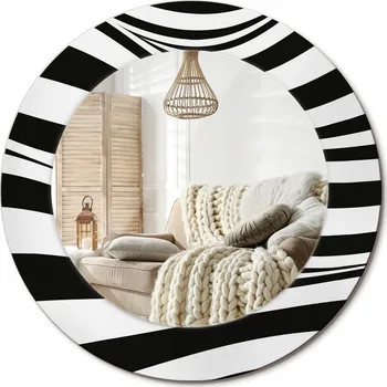 Zrcadlo Zrcadlo s potiskem do koupelny ložnice obývacího pokoje Abstraktní vlna fi 50 cm