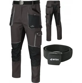 Pracovní obuv ELASTICKÉ PRACOVNÍ kalhoty stretch SPANDEX bavlna PEVNÉ + pásek SADA 44