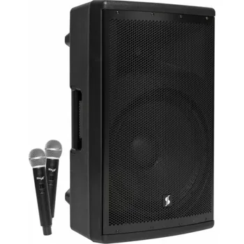 Reprobox Stagg AS15B, aktivní 15" bateriový reprobox MP3/BT/USB/TWS, 2x UHF, 200W