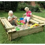 Piccolino Pískoviště s víkem a sedátkem Sandy Park (120x120x25cm)