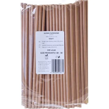 Papírová Brčka 200x6mm Kraft /100 kusů