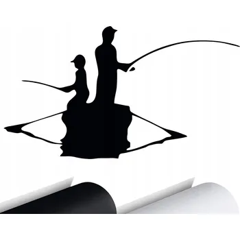 Samolepicí dekorace na vozidlo NÁLEPKA na auto Rybář Rybaření RYBY 15x8 cm