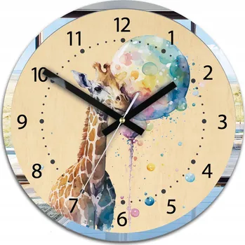 Hodiny Dětské nástěnné hodiny ŽIRAFA - 30 cm - TICHÉ