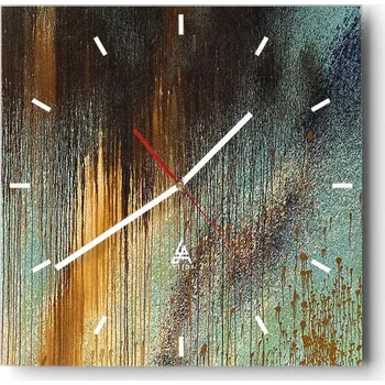 Hodiny Velké nástěnné hodiny 40x40 Abstrakce Skleněné tiché hodiny
