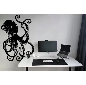 Samolepící dekorace DEKORAČNÍ NÁLEPKA na zeď CHOBOTNICE KRAKEN OCTOPUS ZVÍŘE 94x134