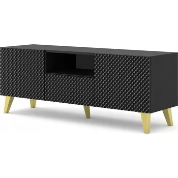 Televizní stolek TV stolek Ravenna C 150 2D1S černý lesk UFPZL