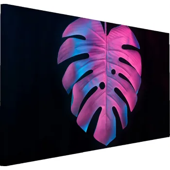 Obraz Obraz Canvas Neonový List MONSTERA 3D Efekt 120x80 cm