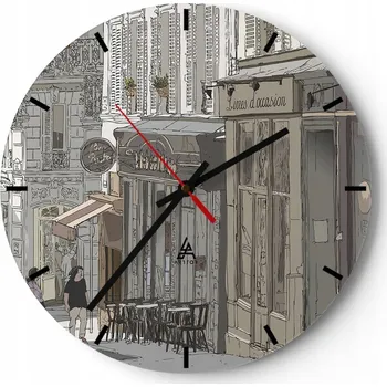 Hodiny Velké nástěnné hodiny 40x40 Architektura Skleněné hodiny Tiché