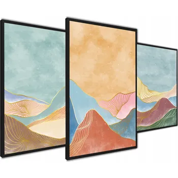 Obraz Plakát Abstrakce Triptych Plakáty Pastelové barvy bez rámu 40 x 50 cm