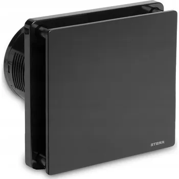 Domácí ventilátor Koupelnový ventilátor Sterr průměr 100 mm s časovačem BFS100T-BA, černý hliník