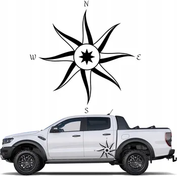 Samolepicí dekorace na vozidlo SAMOLEPKA na auto Kompas Růže větrů 43x43 cm