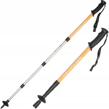 Trekingová hůl NORDIC WALKING HOLE REGULOVATELNÉ SKLÁDACÍ TELESKOPICKÉ ZLATÉ