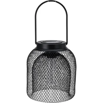 Stojací lampa Kovová solární LED lampa Gajana, 15,5 x 21 cm, černá