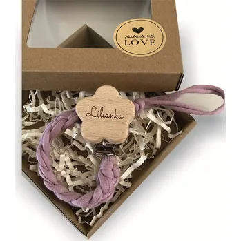 klip na dudlíky Pletený klip na dudlík v krabičce