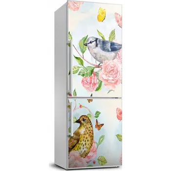 Fototapeta Foto Samolepka na ledničku Ptáci motýli růže 70x190