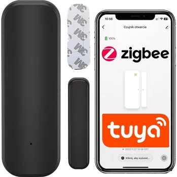 Pohybové čidlo Senzor otevření dveří a oken Sone Tuya ZigBee 3.0 černý, na baterie