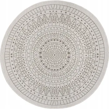 Koberec Koberec kulatý béžový s plochou vazbou, Porto 140 cm