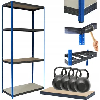 Dílenský regál Kovový regál do skladu, garáže HELIOS 180x100x40 cm, 4 police, nosnost 400 kg