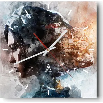 Hodiny Velké nástěnné hodiny 40x40 Abstrakce Skleněné tiché hodiny