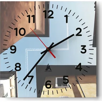 Hodiny Nástěnné hodiny do obýváku 40x40 Letadlo Tichý chod Skleněné hodiny