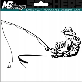 Samolepicí dekorace na vozidlo NÁLEPKA na auto RYBÁŘ RYBAŘENÍ RYBY 9x15 cm
