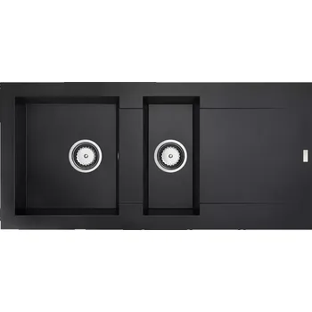 Nerezový dřez Carea Vestavný dřez Dukkah 1½, 1050 × 500 × 200 mm, černý, CAREAlith 3512342809915