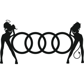 Samolepicí dekorace na vozidlo VAR AUDI nálepka 23x12 cm ČERNÁ samolepka