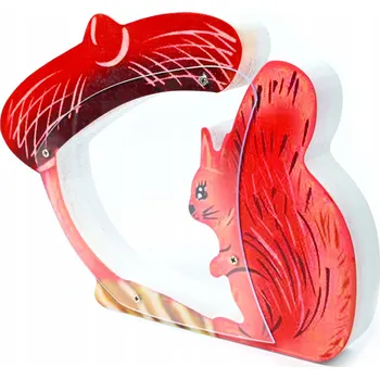 Pokladnička DŘEVĚNÁ POKLADNIČKA NA SPOŘENÍ Zrzavá Veverka