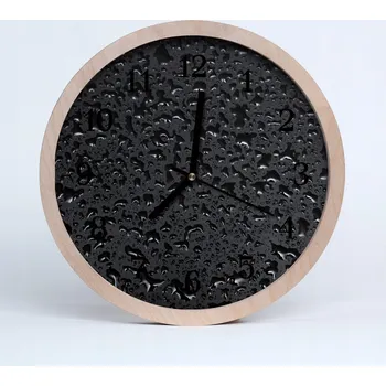 Hodiny Dřevěné nástěnné hodiny Tiché Kapky vody Kuchyně