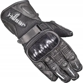 Moto rukavice HUSAR PRO SX ČERNÉ KOŽENÉ MOTOCYKLOVÉ RUKAVICE