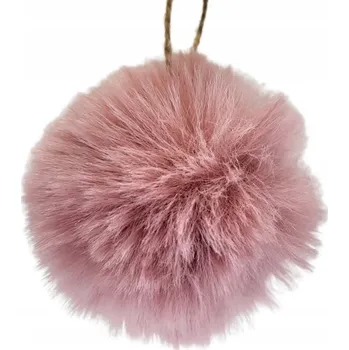 Vánoční ozdoba Závěsná VÁNOČNÍ KOULE KOULE TEXTILNÍ KOŽEŠINOVÁ RŮŽOVÁ