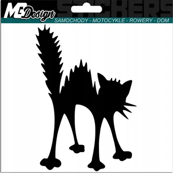 Samolepicí dekorace na vozidlo NÁLEPKA na auto VYSTRAŠENÁ KOČKA SPOOKY 10x15