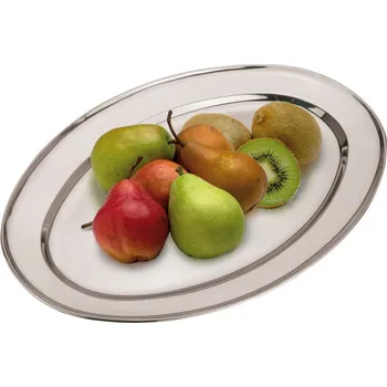 Servírovací nerezový tác, 45 x 29 cm, stříbrná