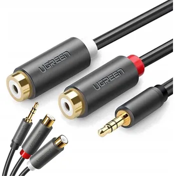 Audio kabel Kabel Audio JACK 3,5 mm na 2x RCA Chinch STEREO HQ, Pozlacený