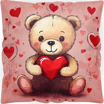 Polštář DEKORATIVNÍ POVLAK NA POLŠTÁŘ VALENTÝN ŽENY 40x40 JASIEK POLŠTÁŘ DÁREK