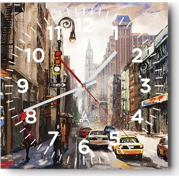 Hodiny Kuchyňské nástěnné hodiny 30x30 Jork Skleněné hodiny do obýváku Moderní Tiché