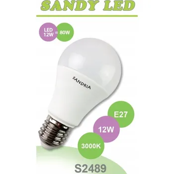Žárovka SANDRIA LED žárovka E27 S2489 SANDY LED E27 A60 12W SMD 3000K