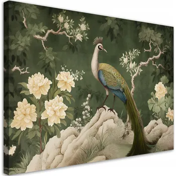 Obraz Obraz na plátně, Orientální páv zelený - 60x40
