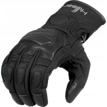 Moto rukavice Černé pánské kožené motocyklové rukavice HUSAR MAN TOUR
