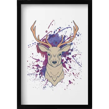 Obraz Dekorativní obraz v rámu do obýváku Vektorová ilustrace jelena 40x60 cm